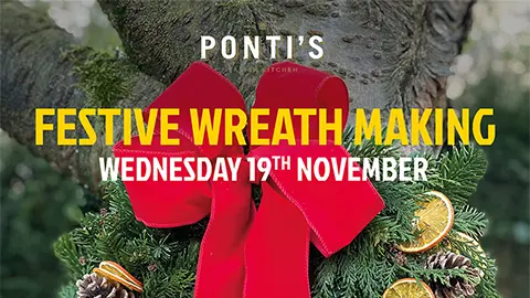 Festive wreath making poster